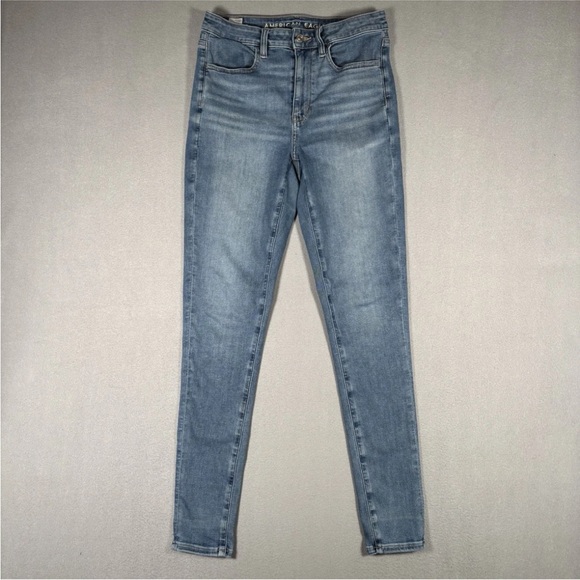American Eagle Outfitters Denim - American Eagle Jeans Womens 6 Long Blue Super High Rise Jegging Light Wash